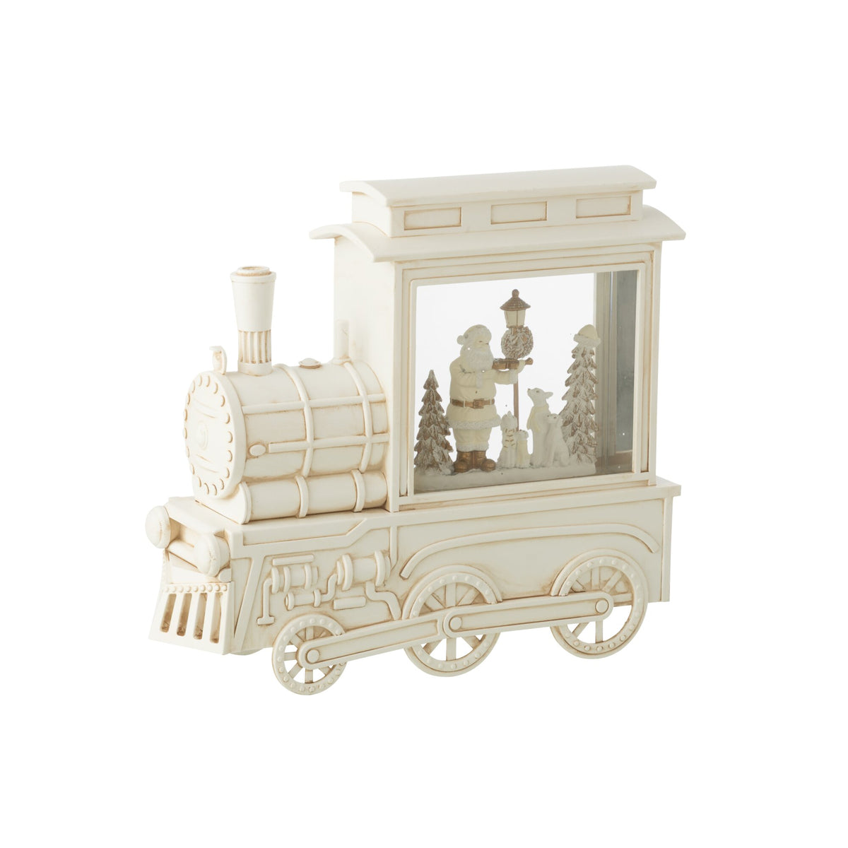 Snow Globe Locomotive Plastic White H26cm J-Line