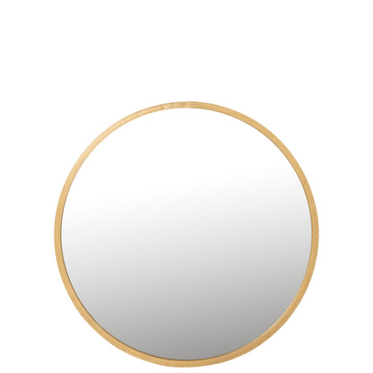 Spiegel Mona Rond Ijzer/Glas Goud Large - Spiegel - J-Line - livinglovely.nl