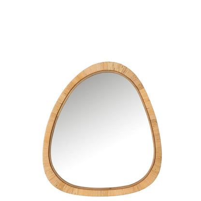Spiegel Paille Rotan/Glas Natuur Large - Spiegel - J-Line - livinglovely.nl