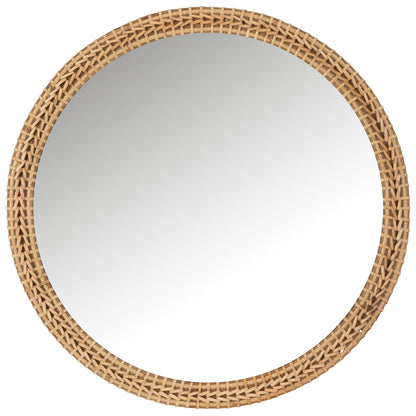 Spiegel Rond Spar/Glas Natuur Ø 75 cm - Spiegel - J-Line - livinglovely.nl