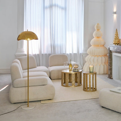 Floor Lamp Metal/Marble Gold J-Line