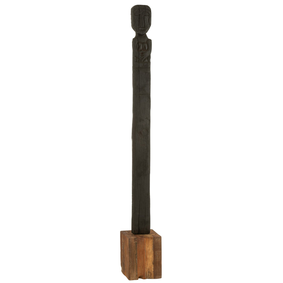 Kuru Recycled Wood Statue Black/Natural H160cm J-Line