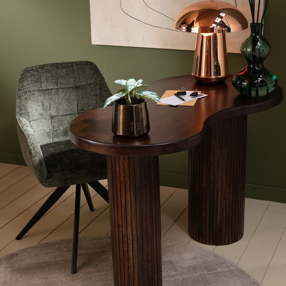 Chair Louna Iron/Acrylic Green J-Line