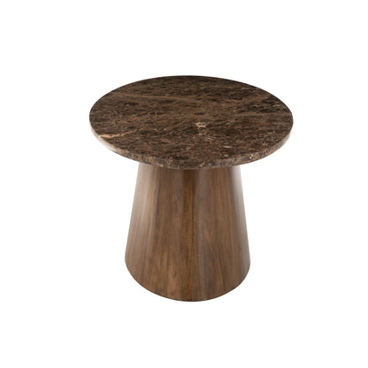 Oval Table Marble/Mango Wood Brown J-Line