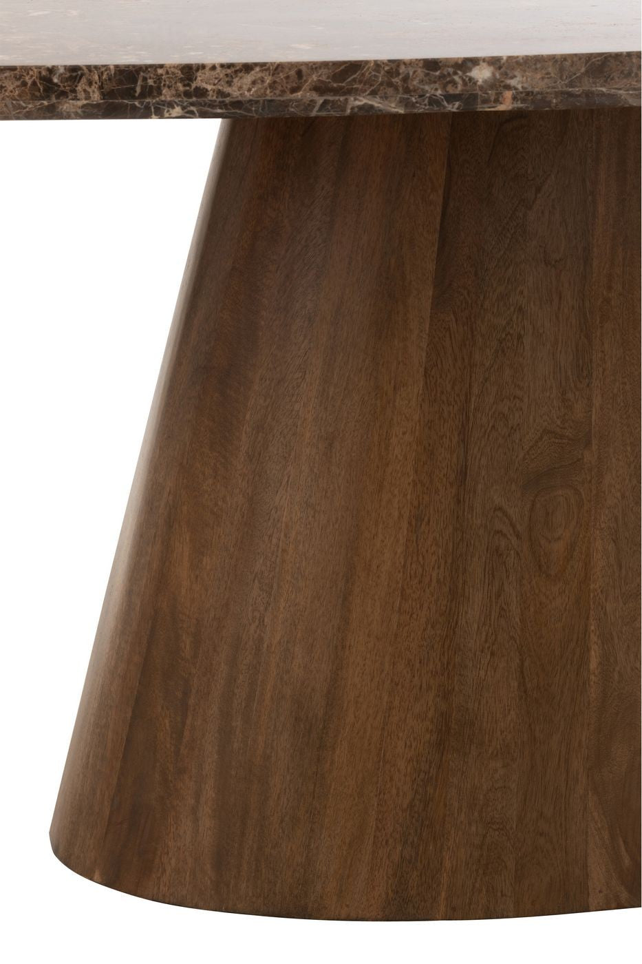 Oval Table Marble/Mango Wood Brown J-Line