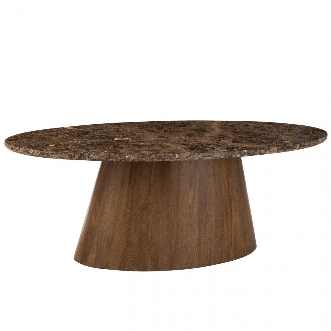Oval Table Marble/Mango Wood Brown J-Line