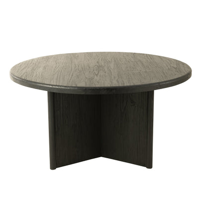 Round Teak Wood Table Black J-Line