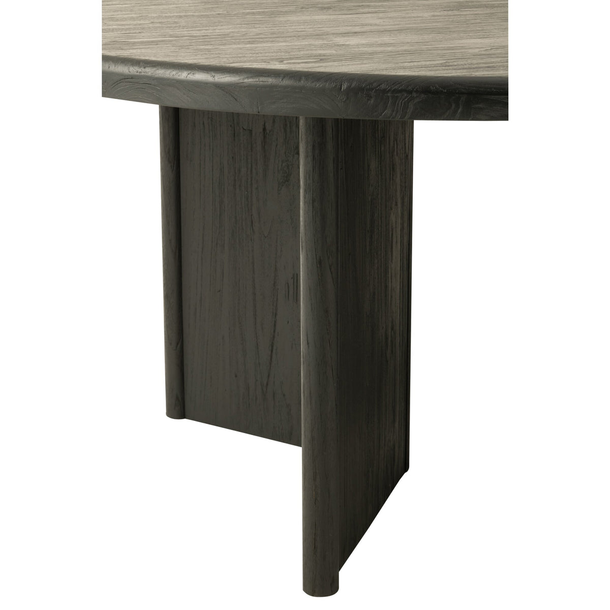 Round Teak Wood Table Black J-Line