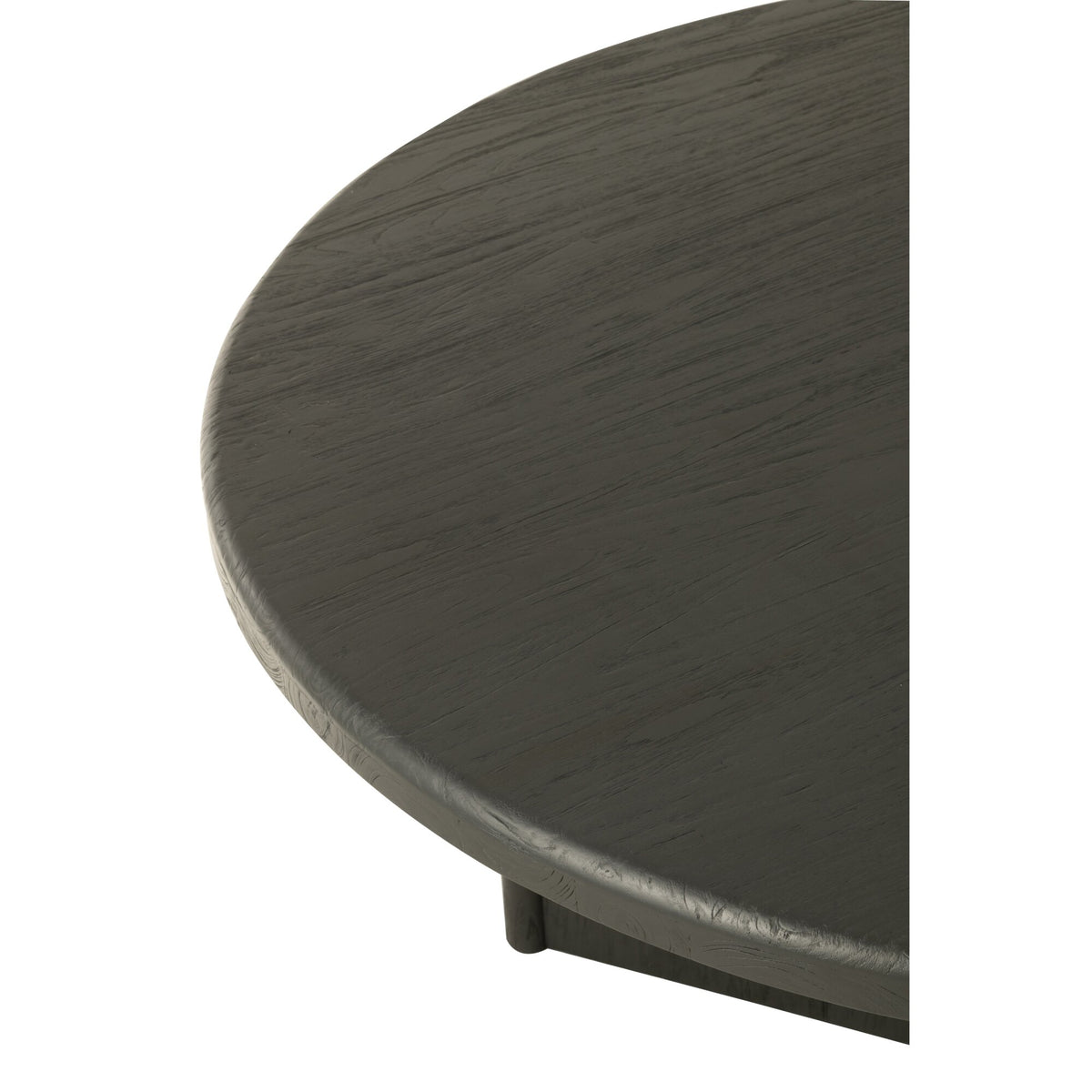 Round Teak Wood Table Black J-Line