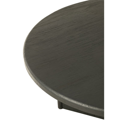 Round Teak Wood Table Black J-Line