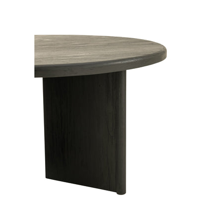 Round Teak Wood Table Black J-Line