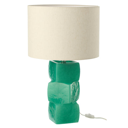 Table Lamp 3 Cubes Glass Dark Green J-Line