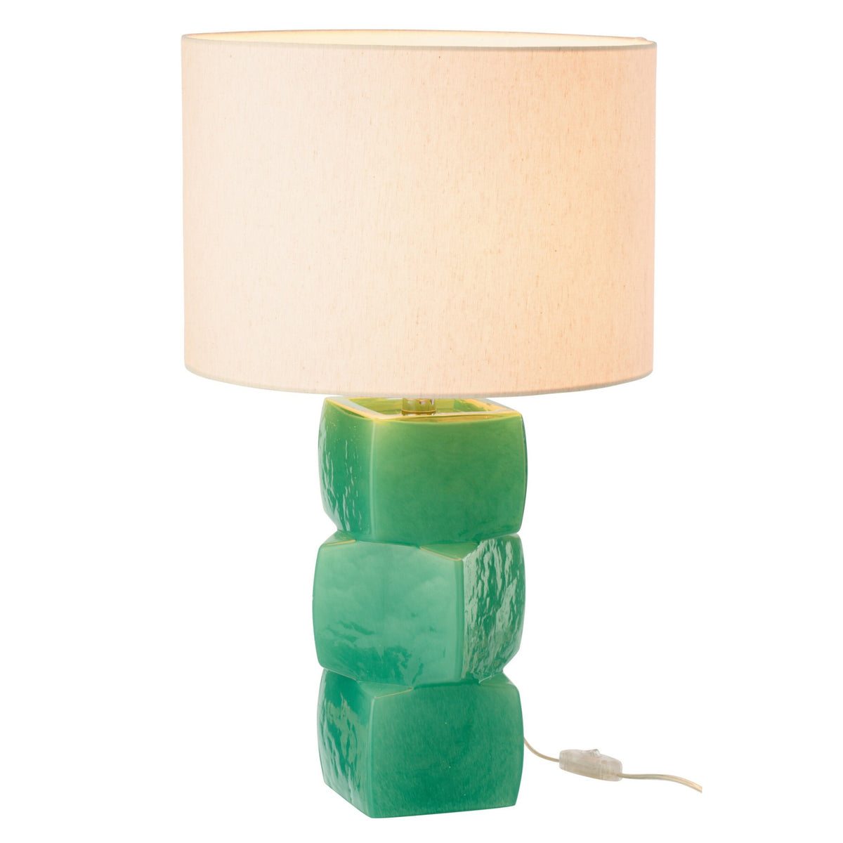 Table Lamp 3 Cubes Glass Dark Green J-Line
