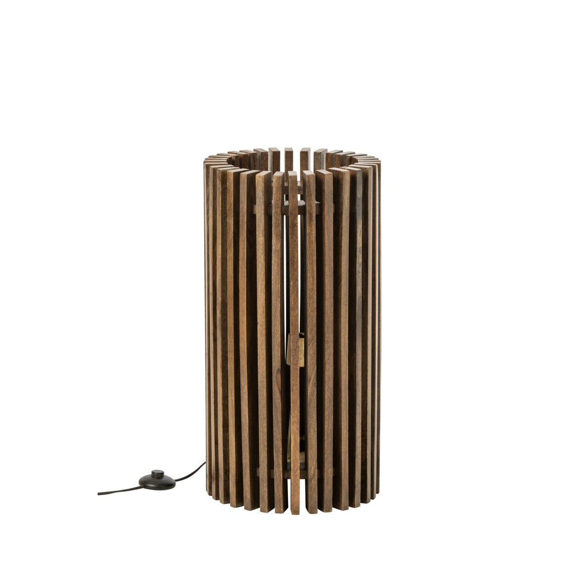 Table Lamp Ribbed Mango Wood Dark Brown J-Line