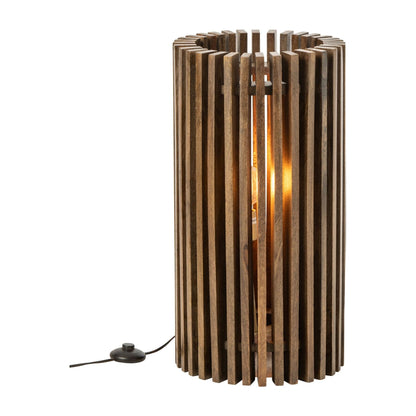 Table Lamp Ribbed Mango Wood Dark Brown J-Line