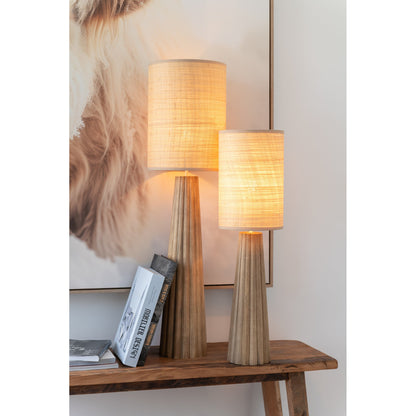 Table Lamp Umbrella Ailanthus Natural Wood Large J-Line