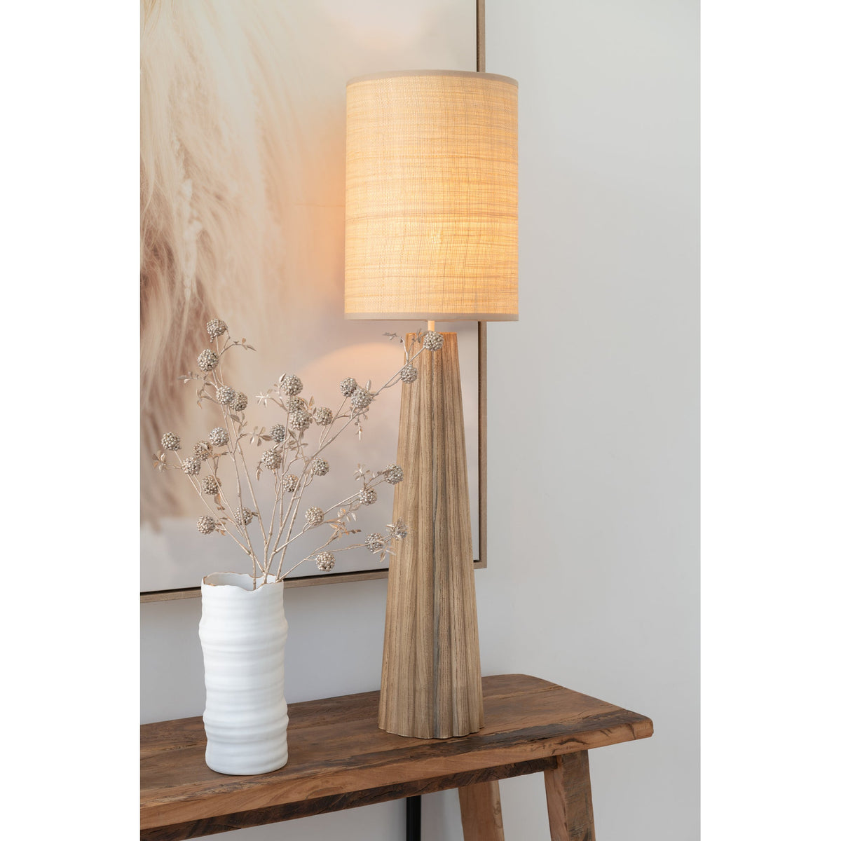 Table Lamp Umbrella Natural Wood Small J-Line