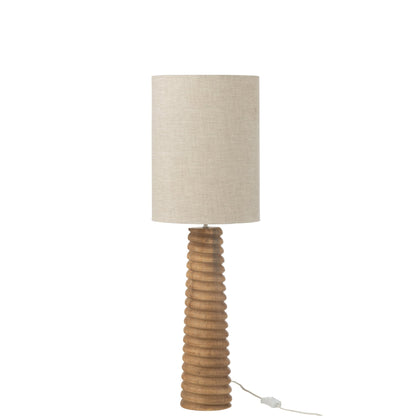 Table Lamp Screw Base Natural Grey Wood J-Line