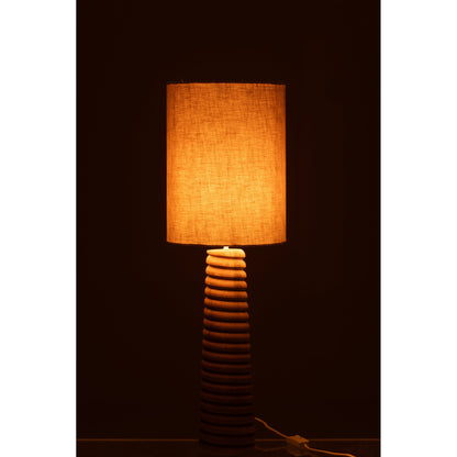 Table Lamp Screw Base Natural Grey Wood J-Line