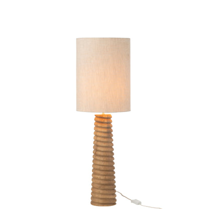 Table Lamp Screw Base Natural Grey Wood J-Line