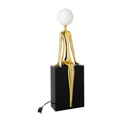 Table Lamp Seated Silhouette Metal Gold/Black J-Line