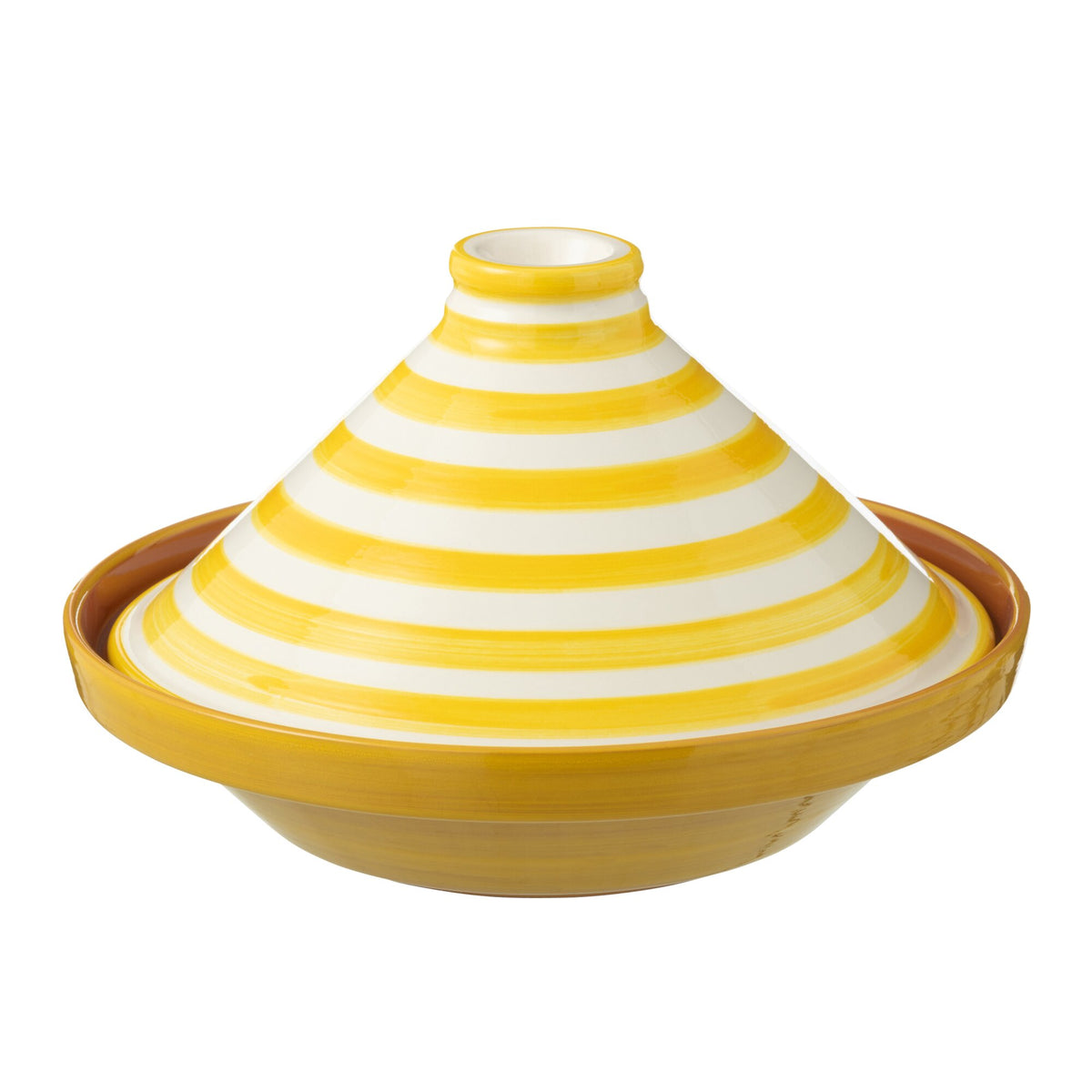 Tagine Granada Stripes Yellow/White Ceramic J-Line