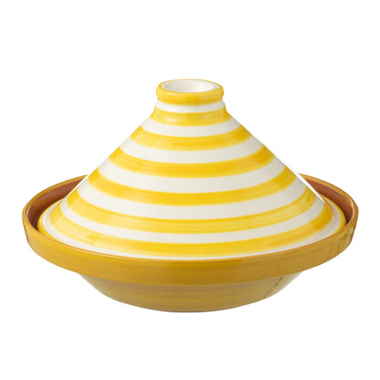Tagine Granada Stripes Yellow/White Ceramic J-Line