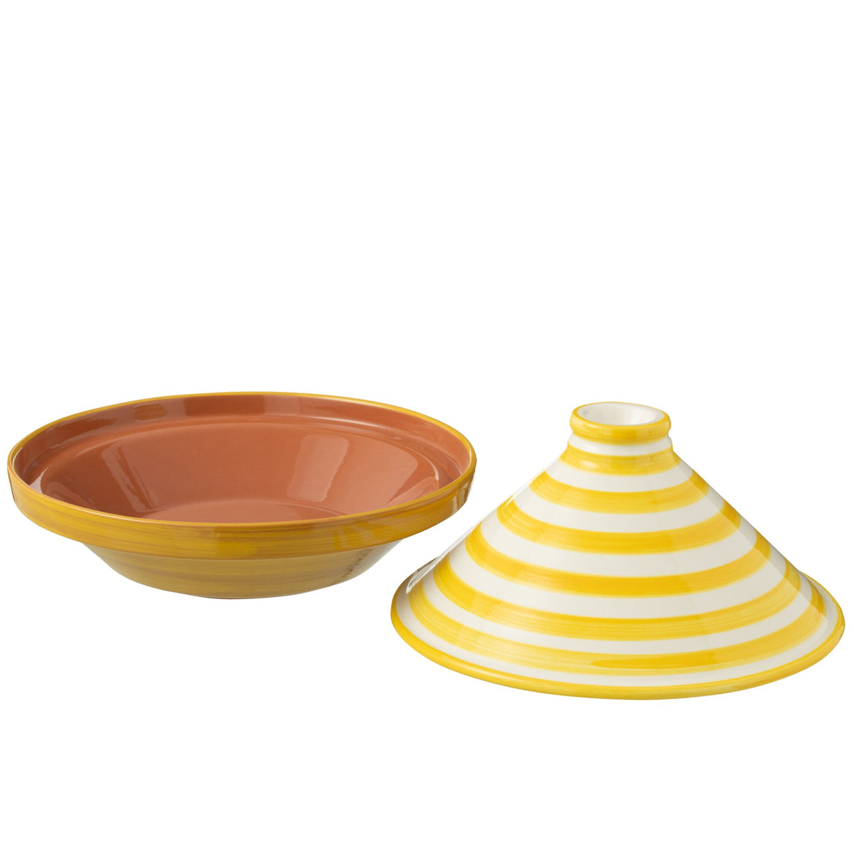 Tagine Granada Stripes Yellow/White Ceramic J-Line