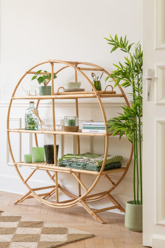Tapijt Vierkanten Geweven Touw Plastiek Naturel - Buiten-divers - J-Line - livinglovely.nl