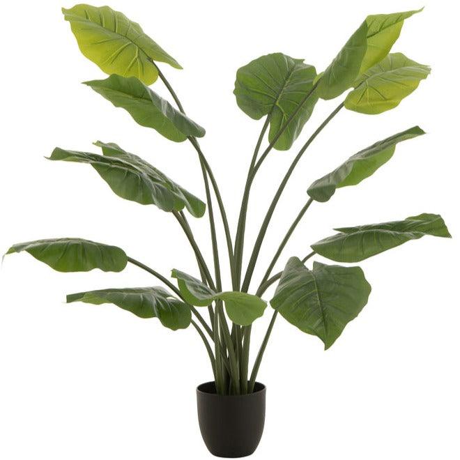 Taro Wild In Pot Plastiek Groen Large - Kunstplant - J-Line - livinglovely.nl