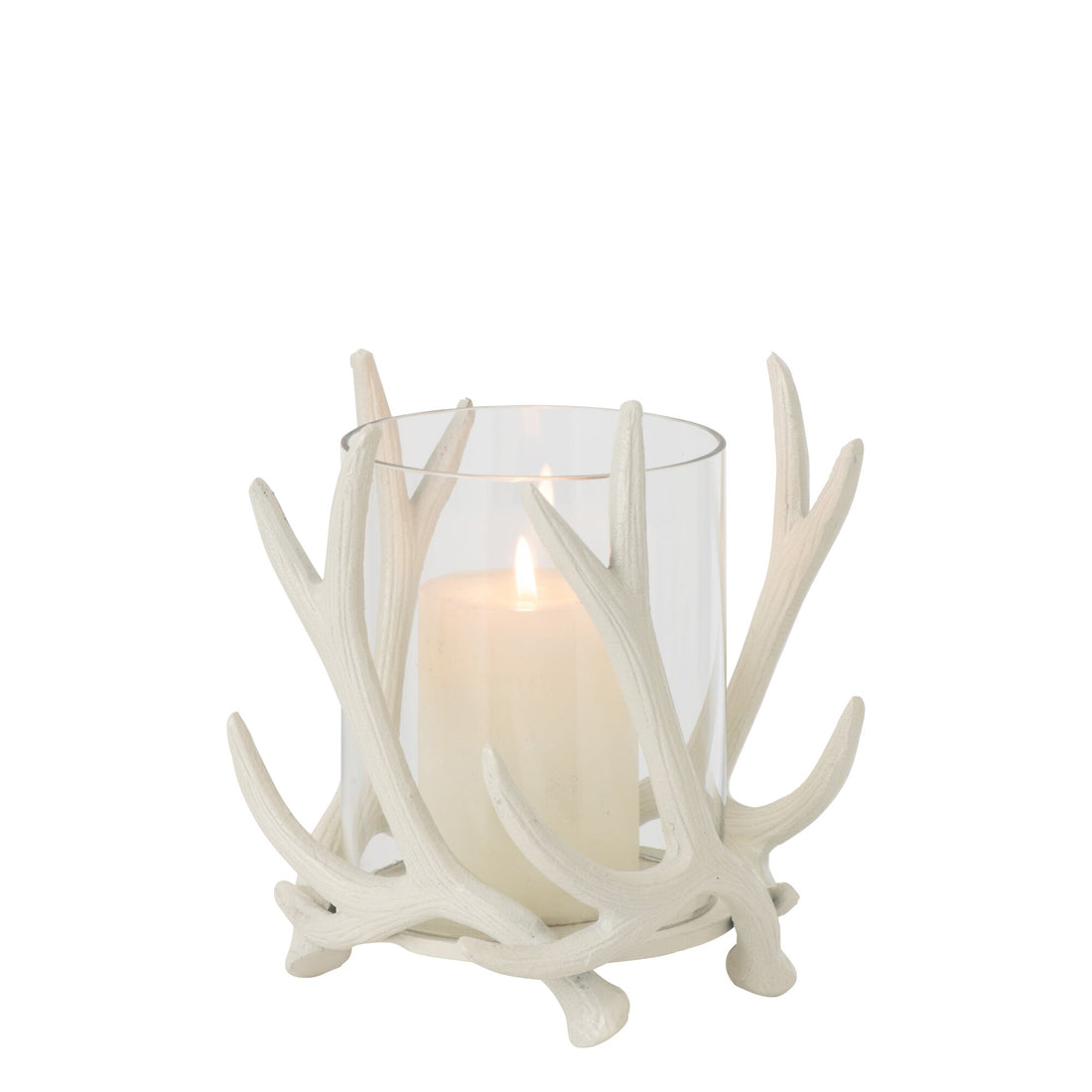 J-Line Off-White Aluminum Deer Tealight Holder