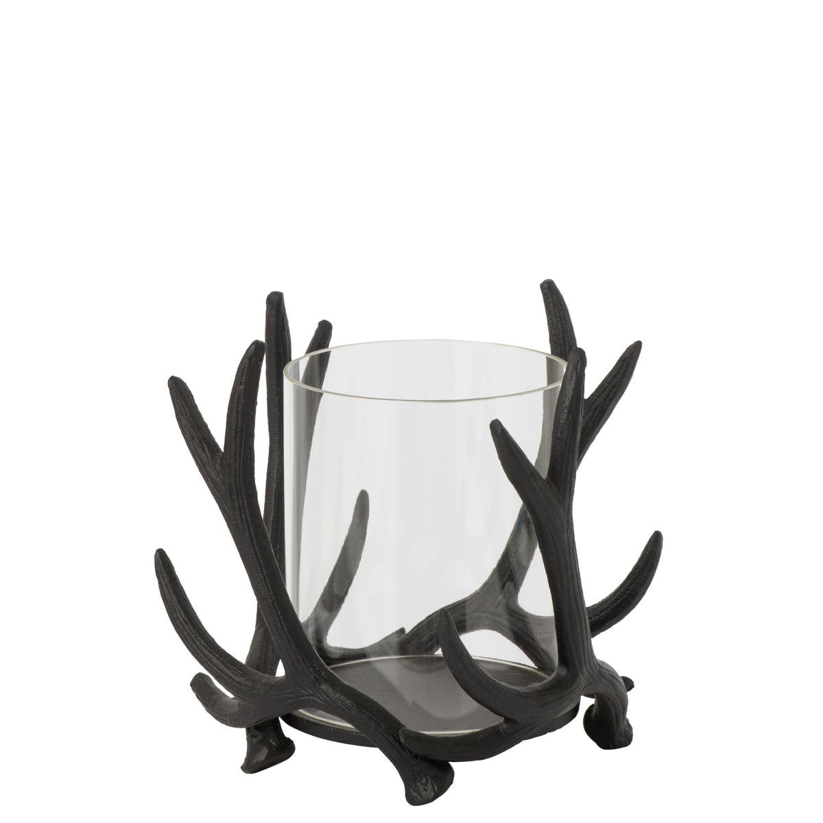 J-Line Black Aluminum Deer Tealight Holder