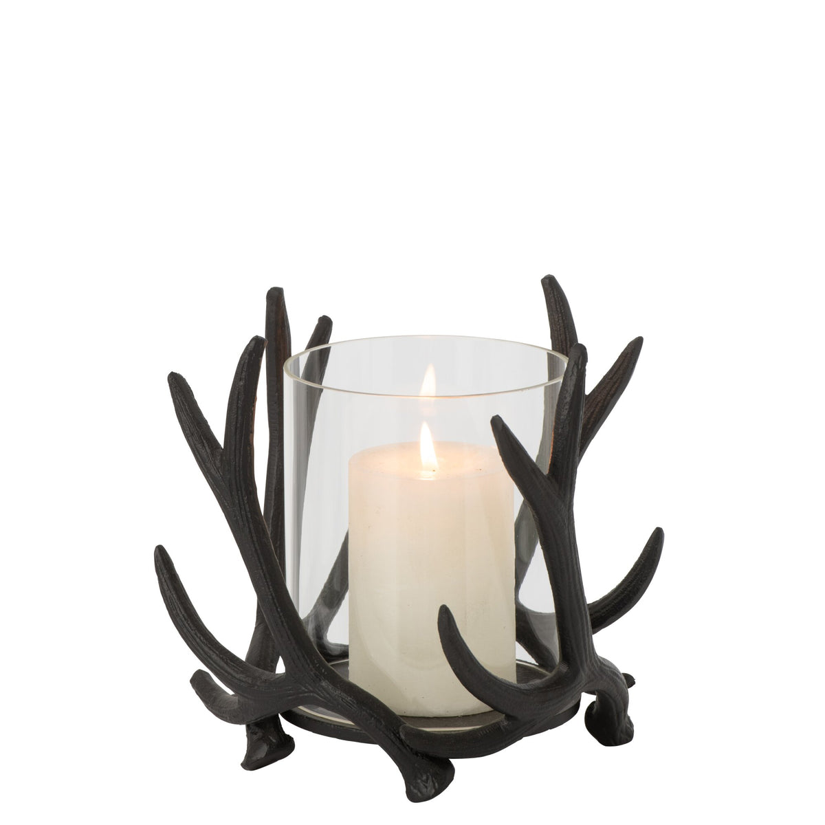 J-Line Black Aluminum Deer Tealight Holder
