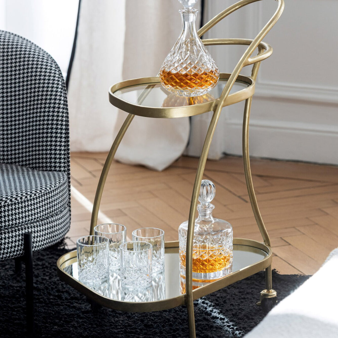 Triangle Trolley Metal/Mirror Gold J-Line