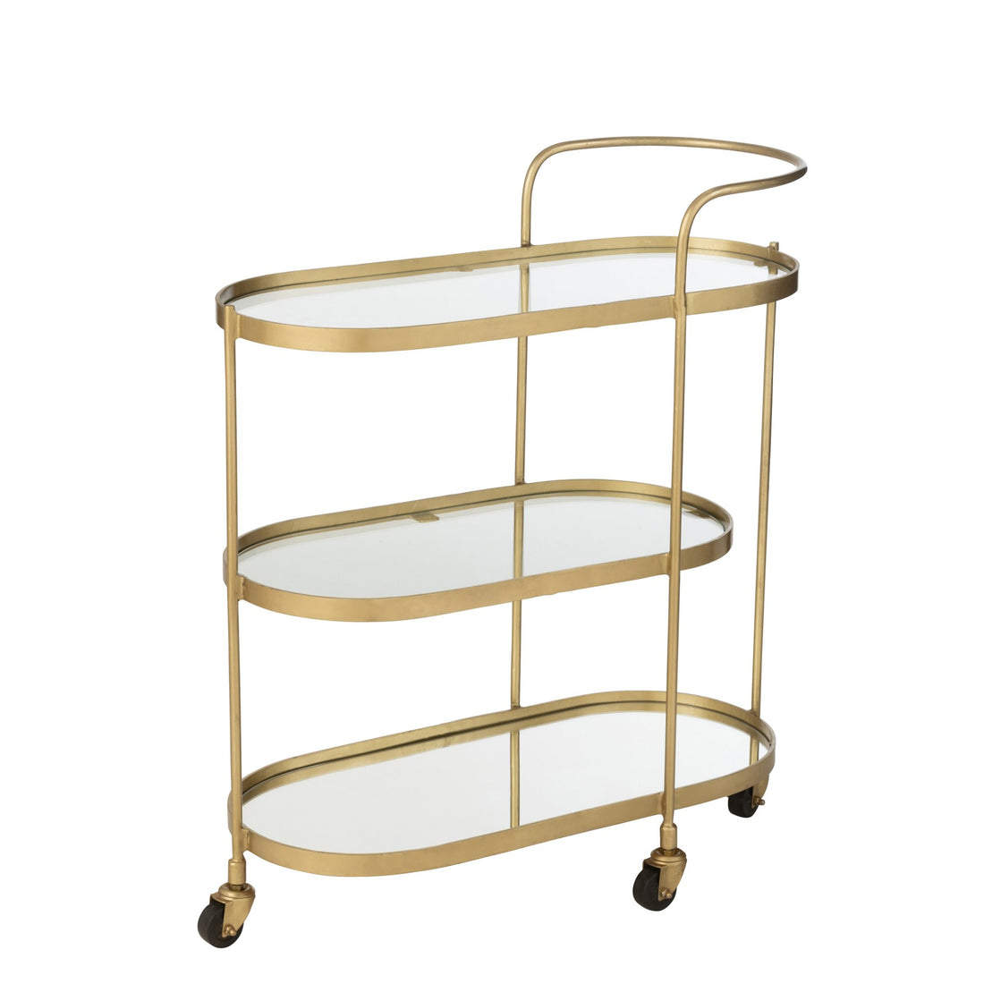 Oval Metal/Mirror Gold Trolley J-Line