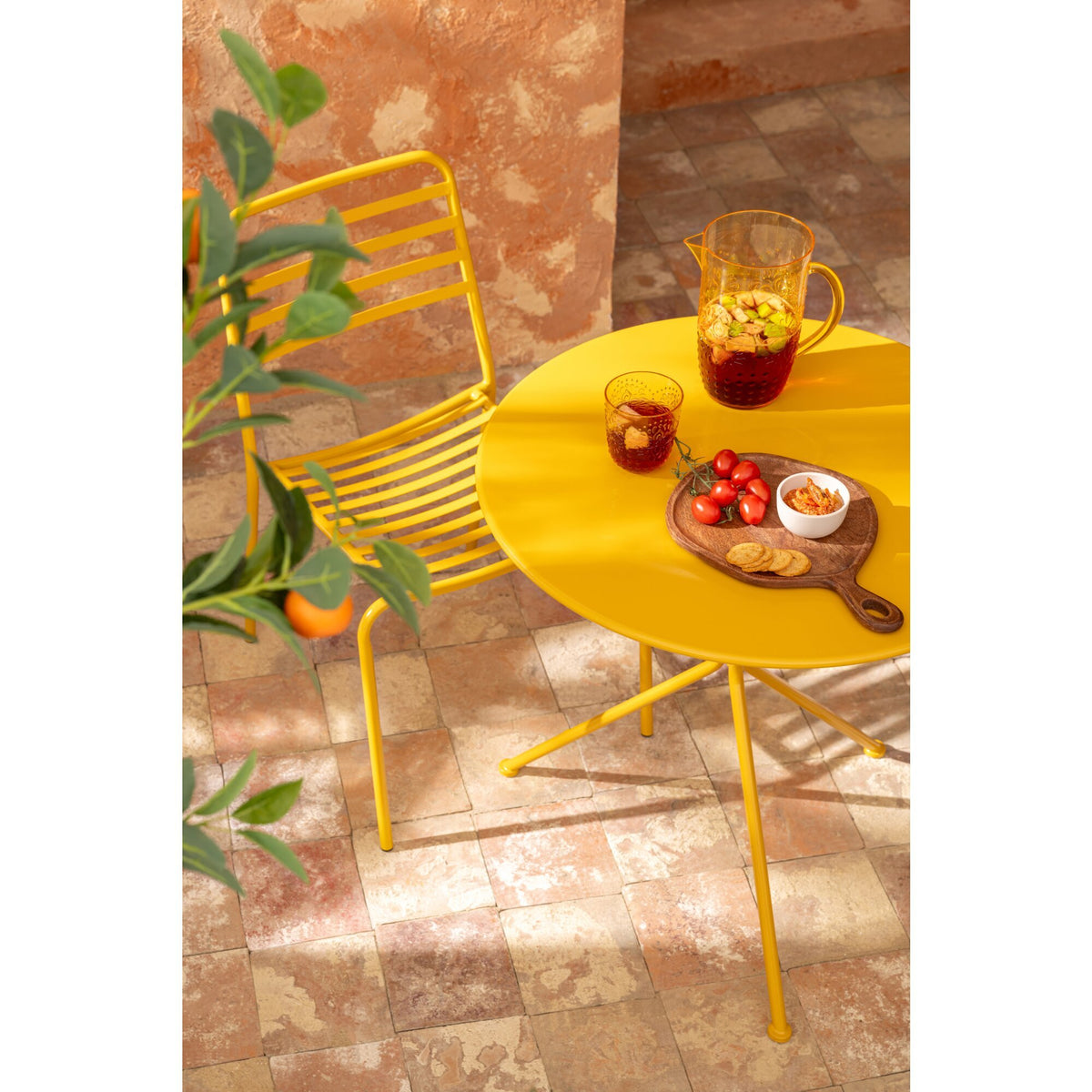 Garden Chair Yellow Metal J-Line