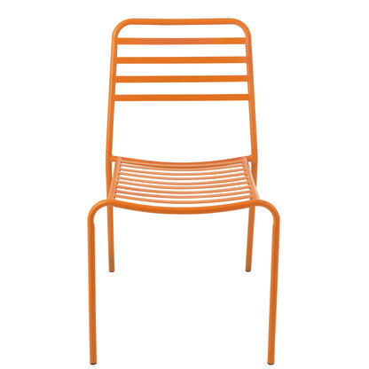 Garden Chair Striped Metal Orange J-Line