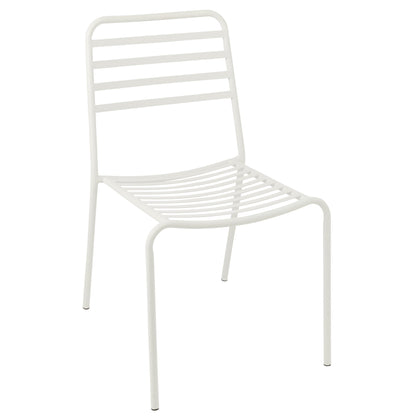 Garden Chair Striped Metal White J-Line