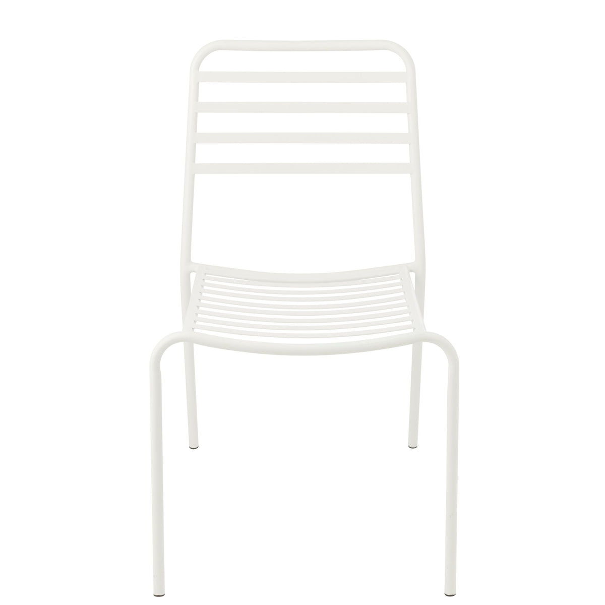 Garden Chair Striped Metal White J-Line