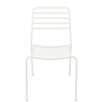 Garden Chair Striped Metal White J-Line
