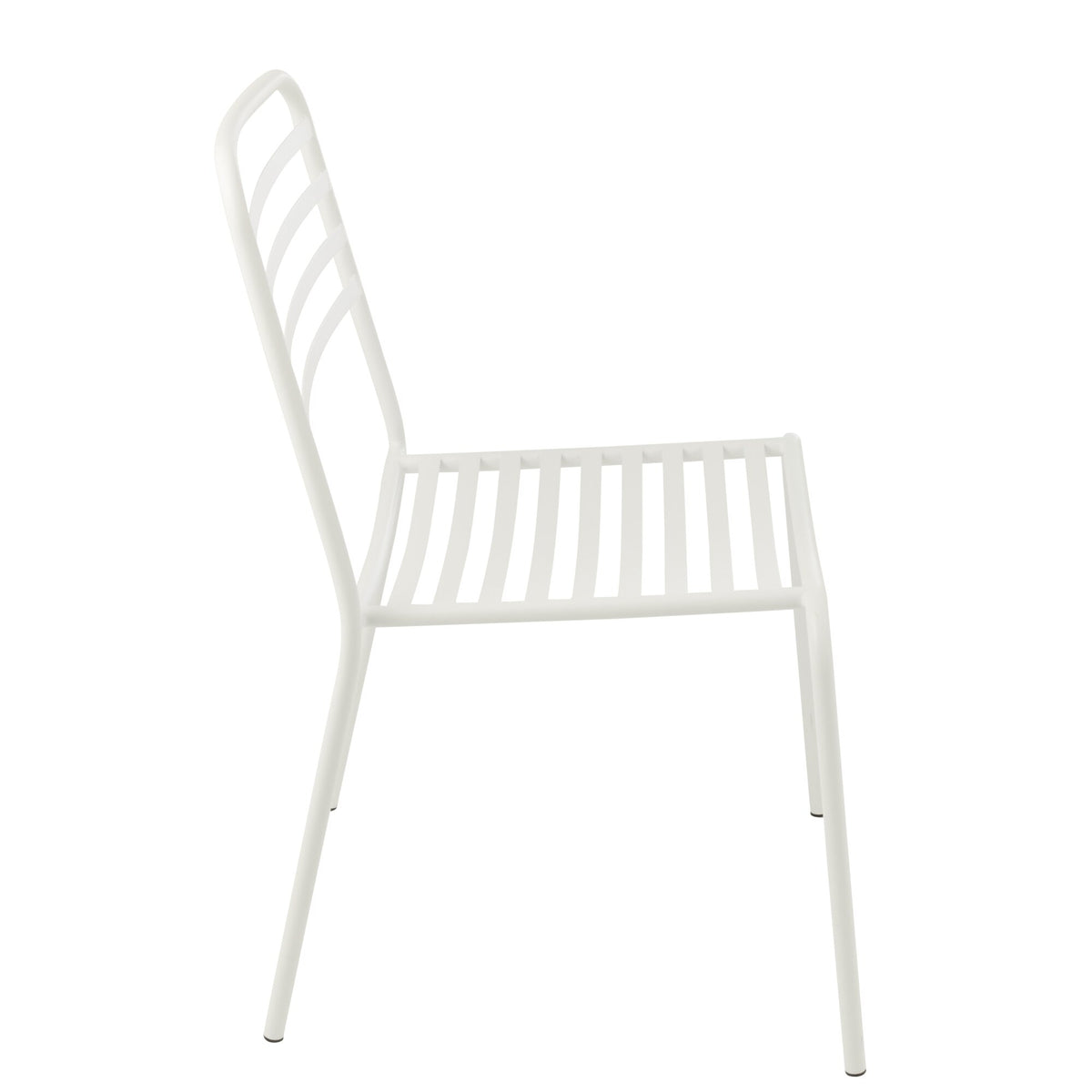 Garden Chair Striped Metal White J-Line