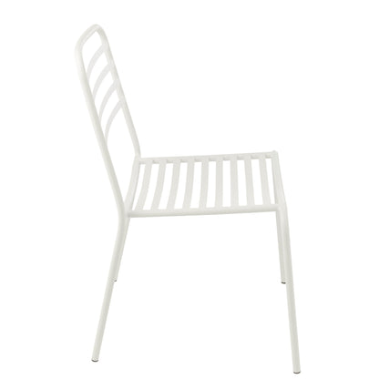 Garden Chair Striped Metal White J-Line