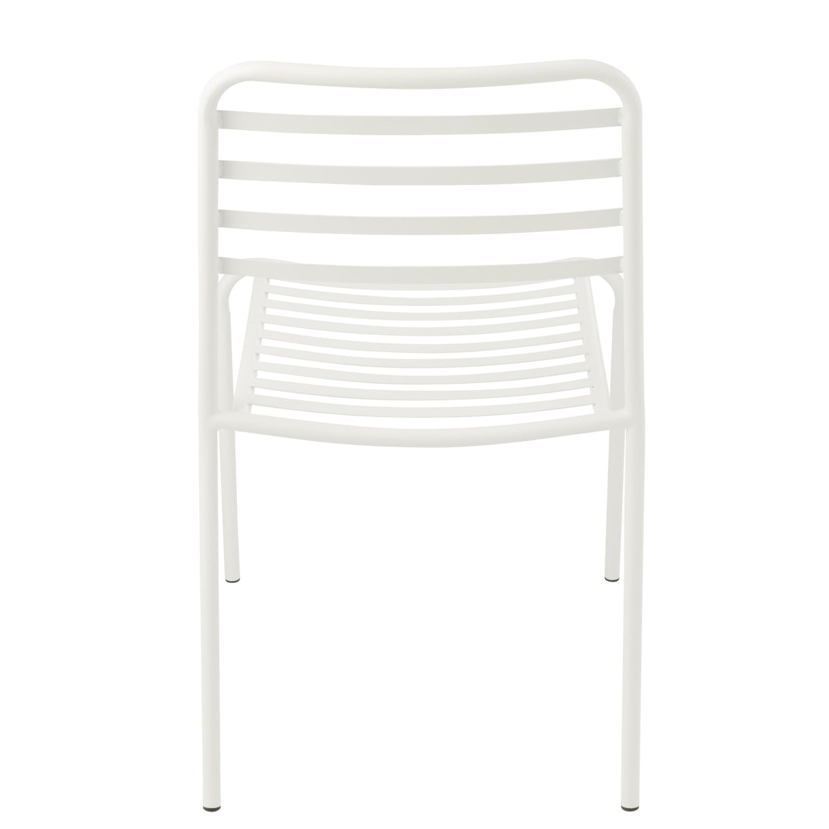 Garden Chair Striped Metal White J-Line