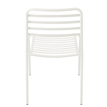 Garden Chair Striped Metal White J-Line
