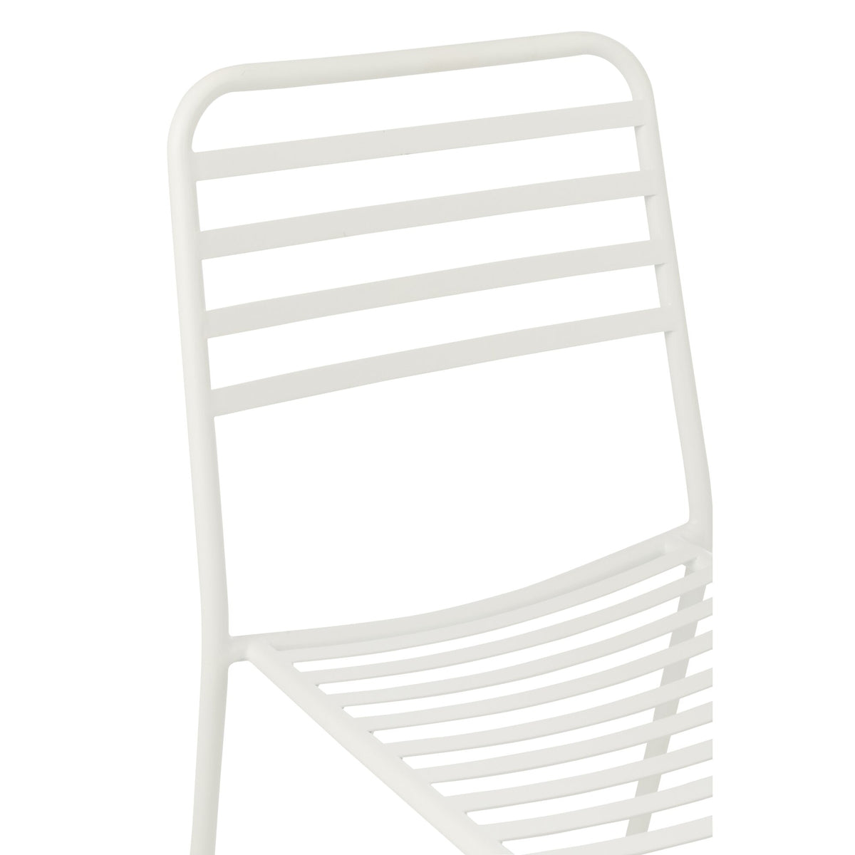Garden Chair Striped Metal White J-Line