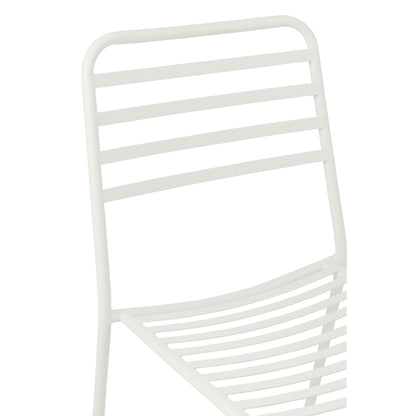 Garden Chair Striped Metal White J-Line