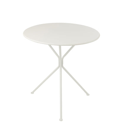Garden Table Tripod Round Metal White Large J-Line