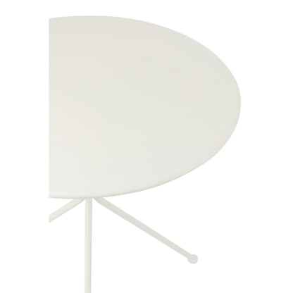 Garden Table Tripod Round Metal White Large J-Line