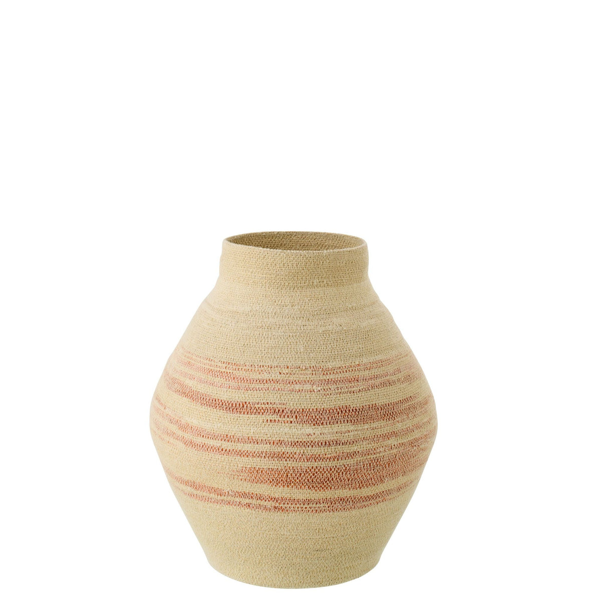Striped Seagrass Basket Natural/Dark Orange J-Line