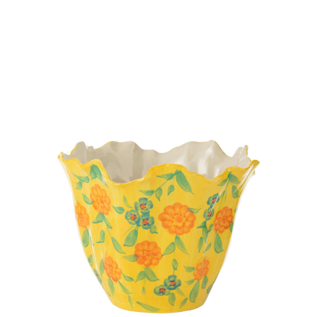 Alegria Wide Flower Vase Ceramic Mix L32.5xW30.5xH28.5cm J-Line